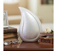 eSplanade lacrima goccia Cremation Urn Memorial Container Jar Pot | Urna cremazione | Urna di metallo | Urna di sepoltura (bianca)