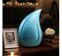 eSplanade lacrima goccia Cremation Urn Memorial Container Jar Pot | Urna cremazione | Urna di metallo | Urna di sepoltura (cielo blu)