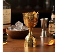 eSplanade Misurino in ottone per liquori, doppio lato, 30 e 60 ml, con incisione dorata