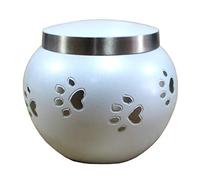 eSplanade Pet Cremation Urn Memorials urn Contenitore Jar Pot | Urna d'ottone | Urna di metallo | Burial Urn | Memorie di Keepsake | Urna di gatto di cane (Bianco 30 libbre)