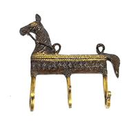 eSplanade Portachiavi etnico in ottone per gancio appendiabiti, staffa per chiave a muro, portachiavi, portachiavi Multicolore