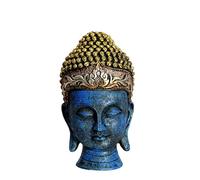 eSplanade Statuetta in resina con testa di Buddha | Statua di idolo Murti | Decorazione per la casa | Statua buddista tibetana - 30,5 cm - Blu