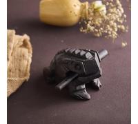 Esplanade Strumento a percussione in legno a forma di rana Guiro, 10,2 cm, fatto a mano, raspa raspa con suono naturale, decorazione vintage per casa e giardino