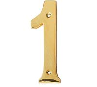 eSplanade Targhetta numerica appiccicosa per porta dell'hotel, in ottone, 10,2 cm, numero numerico 0-9 (1 (uno))