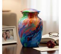 eSplanade Urna funeraria in metallo, contenitore commemorativo per ceneri umane, urna funeraria, multicolore, 15,2 cm