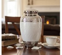 eSplanade Vaso per vasi commemorativi Contenitore per recipiente commemorativo di cremazione urna Bianca | Urne in Ottone | Urna di Metallo | Burial Urn | Urna commemorativa (Bianca)