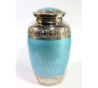eSplanade Vaso per vasi commemorativi Contenitore per recipiente commemorativo di cremazione urna Bianca | Urne in Ottone | Urna di Metallo | Burial Urn | Urna commemorativa (Blu)