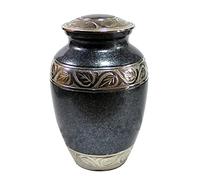 eSplanade Vaso per vasi commemorativi Contenitore per recipiente commemorativo di cremazione urna bianca | Urne in ottone | Urna di metallo | Burial Urn | Urna commemorativa (nero)