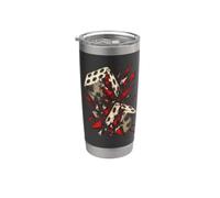 Esplodere Dadi Rosso Frammenti Astratto Fortunato Design Bicchiere termico in acciaio inox doppia parete