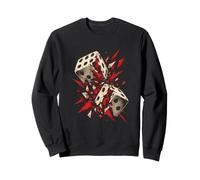 Esplodere Dadi Rosso Frammenti Astratto Fortunato Design Felpa