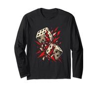 Esplodere Dadi Rosso Frammenti Astratto Fortunato Design Maglia a Manica