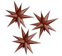 Esplodere Stella Foil Palloncini, 3 Pezzi Palloncini Foil Star, Palloncini Esplosivi 4D, Palloncini Giganti da Discoteca, per Decorazioni Anni '80 e '90, Feste, Matrimoni, Baby Shower (Marrone)