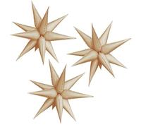 Esplodere Stella Foil Palloncini, 3 Pezzi Palloncini Foil Star, Palloncini Esplosivi 4D, Palloncini Giganti da Discoteca, per Decorazioni Anni '80 e '90, Feste, Matrimoni, Baby Shower (Caramello)