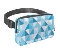 Esplora con stile, marsupio con cinturino regolabile per uomini e donne, perfetto per corsa, passeggiate, escursionismo e ciclismo, triangolo blu geometrico, Multicolore#01, 1.5x9.0x5.9in/4x23x15cm