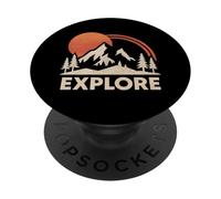 Esplora di più Trekking Montagne Campeggio Funny Explorer Escursionista PopSockets PopGrip Adesivo