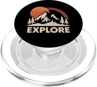 Esplora di più Trekking Montagne Campeggio Funny Explorer Escursionista PopSockets PopGrip per MagSafe