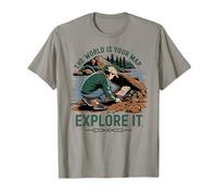 Esplora Il Mondo Avventura con Bussola e Natura Maglietta