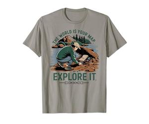 Esplora Il Mondo Avventura con Bussola e Natura Maglietta