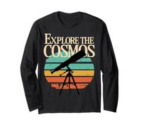 Esplora Il telescopio Cosmos Astronomy Retro Maglia a Manica