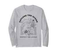 Esplora l'oceano Rispetta la Gente del Posto (Sea Creatures Graphic) Maglia a Manica