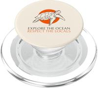 Esplora l'oceano Rispetta la gente del posto (Turtle Graphic) PopSockets PopGrip per MagSafe