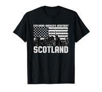Esplorare Americhe Battito cardiaco Scozia Maryland Bandiera americana Maglietta