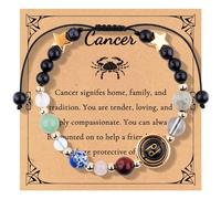 Esplorazione Della Bellezza Naturale: Ingredienti Consigliato Nuovo 12 Costellazioni Bracciale Corda Regolabile Braccialetto Perline Pianeta Perline Binario Orologi per Uomo, Misura unica, Carta