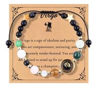 Esplorazione della bellezza naturale: ingredienti organici raccomandati per il viso, bracciale con 12 costellazioni, cinturino in corda regolabile, perle di cristallo, orologio da polso impermeabile