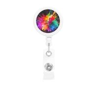 Esplosione di colore Porta badge retrattile resistente retrattile con clip da cintura Clip per badge identificativo divertente portachiavi porta carta d'identità per infermiere insegnante forniture