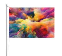 Esplosione di nuvole multicolori,Bandiera da giardino, bandiera decorativa da cortile, bandiera bifacciale, 2x3 piedi, per esterni e interni