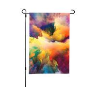 Esplosione di nuvole multicolori,Bandiera da giardino per esterni e interni, stendardo decorativo bifacciale 30x45 cm
