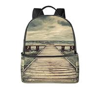 Esplosione Firework Zaini per Ragazze Ragazzi, Scuola Elementare Borse Scuola Materna Bookbags Zaino per la Scuola, Molo costiero, One Size
