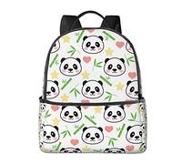 Esplosione Firework Zaini per Ragazze Ragazzi, Scuola Elementare Borse Scuola Materna Bookbags Zaino per la Scuola, Stella di bambù carino Panda, One Size