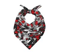 Esplosione geometrica nera e rossa,Sciarpa bandana per uomo e donna - Bandane eleganti e versatili per il collo e la testa