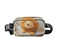 Esplosione radiante di colore Opera d'arte Carino Crossbody Bag Marsupio per uomo donna resistente all'acqua Cintura da corsa Marsupio, Lion Vasca da bagno Vintage, 1 size