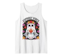 Espooky Vibes Día de Los Muertos Ghost Floral Sugar Skull Canotta