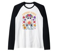 Espooky Vibes Día de Los Muertos Ghost Floral Sugar Skull Maglia con Maniche Raglan