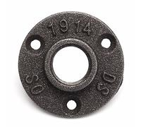 EsportsMJJ 1/2 O 3/4 Pollici Nero Flangia Ferro Tubo Pavimento Raccordo Idraulico Filettato Tre Fori Flangia-3/4 Pollici