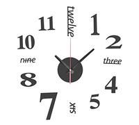 EsportsMJJ DIY Mini Moderna Arte Specchio Muro Orologio 3D Sticker Design Casa Ufficio Arredamento-Nero