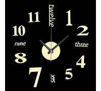 EsportsMJJ DIY Mini Moderna Arte Specchio Muro Orologio 3D Sticker Design Casa Ufficio Arredamento-Oro