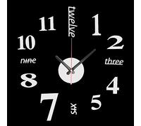 EsportsMJJ DIY Mini Moderna Arte Specchio Muro Orologio 3D Sticker Design Casa Ufficio Arredamento-Silver