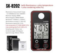 Esposimetro, Misuratore di luce Misuratore di illuminamento digitale Misuratore di lux portatile LCD 0,5-300.000 Lux/Fc Luxmetro tascabile Fotometro Coltivazione piante per Piante(SK-8202)