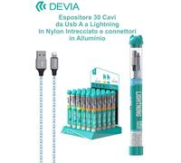 Espositore 30 cavi da Usb A a Lightning in corda intrecciata