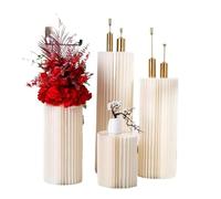 Espositore, 4 pezzi di colonna carta pieghevole bianca, piedistallo cilindrico for feste matrimonio, decorativo(Diameter 40cm)