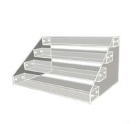 Espositore a 4 ripiani in acrilico trasparente per profumi, cosmetici e gioielli, 30,5 x 23,9 x 16,3 cm, doppio lato (4° espositore)