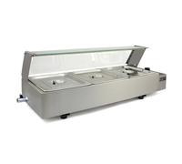 Espositore a Bagnomaria con 3 Vaschette per Ristoranti, Catering, Takeaway e Bar