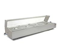 Espositore a Bagnomaria con 4 Vaschette per Ristoranti, Catering, Takeaway e Bar