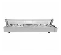 Espositore a Bagnomaria con 5 Vaschette per Ristoranti, Catering, Takeaway e Bar