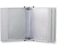 Espositore a fogli mobili per poster, Portadocumenti da parete A4, ribaltabile for poster con 20 tasche, multicolore, 23,43x13,11 pollici(Bianco)