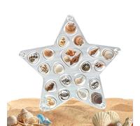 Espositore a forma di conchiglia, trasparente, decorativo, elegante, contenitore con conchiglie e stella marina, per fidanzate, donne, ragazze, anelli, orecchini, per il soggiorno e lo studio